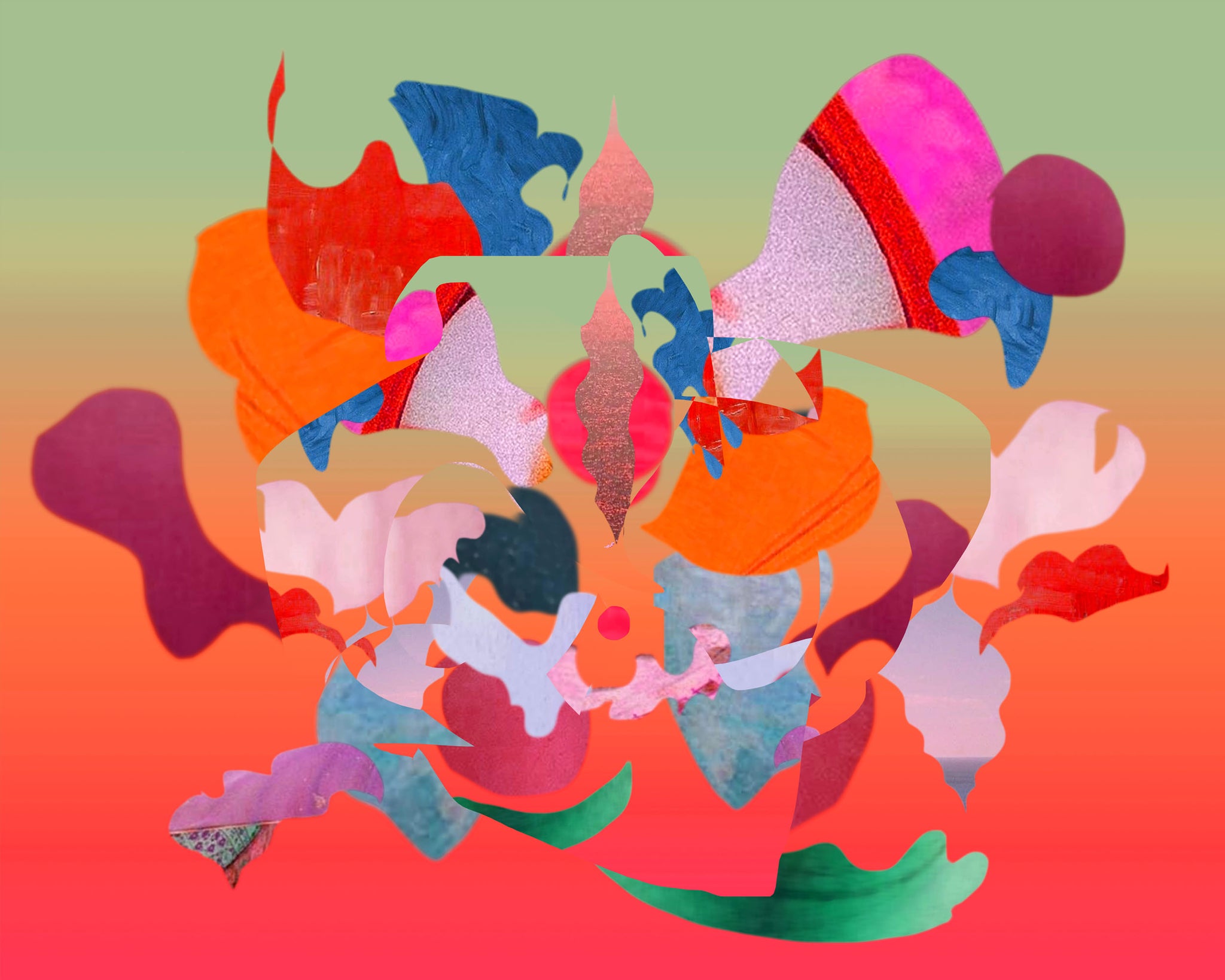 A multi-colour digital fragmented and digital art piece by Ahlena Sultana-McGarry.