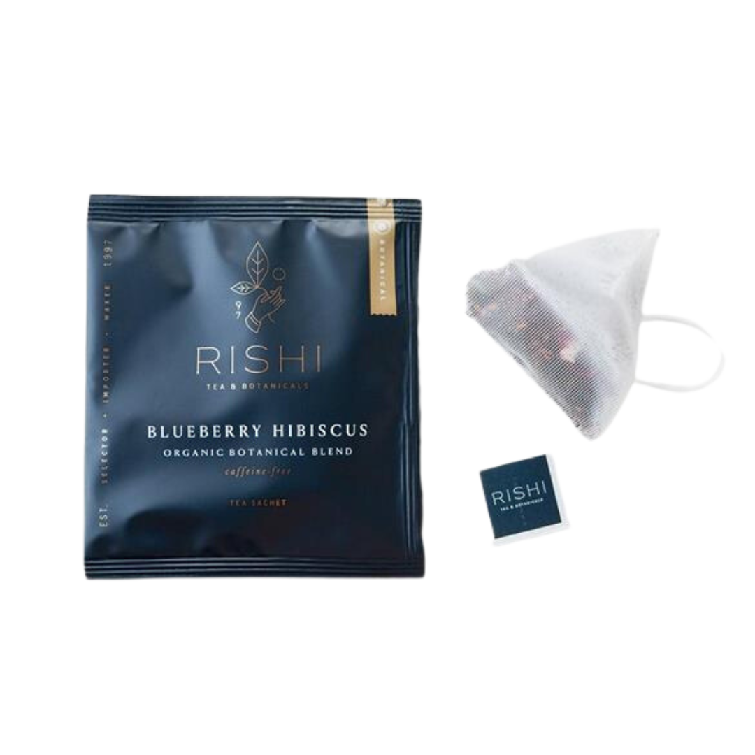 
                  
                  Load image into Gallery viewer, Blueberry Hibiscus tea bag and package.
                  
                  