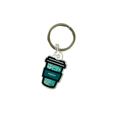 Keychain with a takeout cup design.