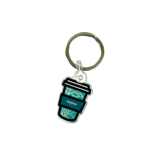 Keychain with a takeout cup design.