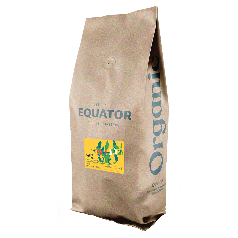 
                  
                  Load image into Gallery viewer, 2.27kg bag of Equator Coffee Roaster&#39;s Sweet Justice coffee beans.
                  
                  
