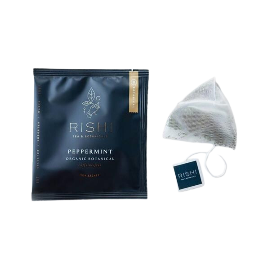 
                  
                  Load image into Gallery viewer, Rishi peppermint tea bag and package
                  
                  