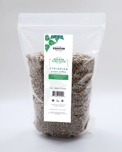 5lb bag of organic, fair trade Ethiopian Green Coffee Beans.