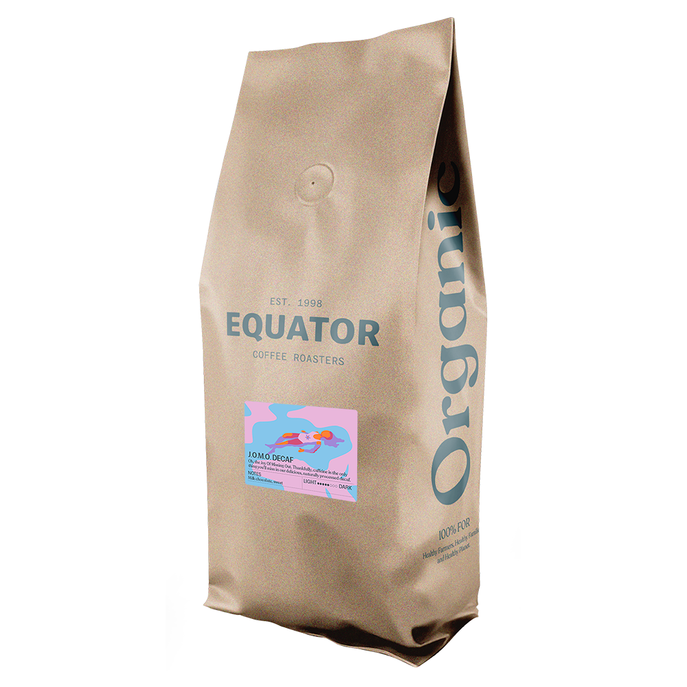 
                  
                  Load image into Gallery viewer, 2.27kg or 5lb bag of Equator Coffee Roaster&#39;s decaf coffee.
                  
                  