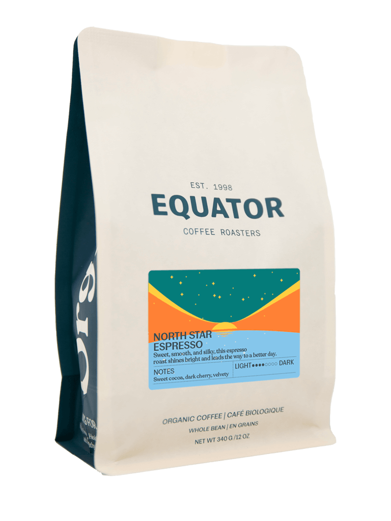 
                  
                  Load image into Gallery viewer, 340g or 12oz bag of North Star Espresso organic, fair trade coffee beans.
                  
                  