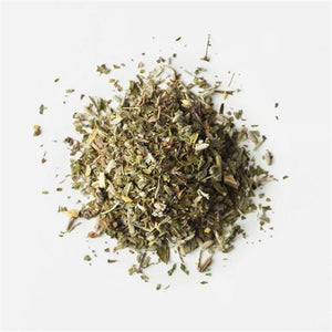 Rishi organic lavender mint loose leaf tea leaves.